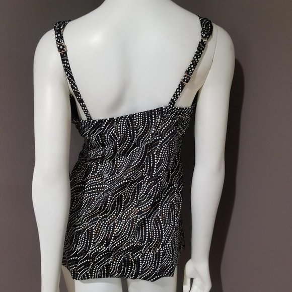 Miraclesuit Black Bronze Age Plunge Underwired Tankini Top 36D - Picture 3 of 8